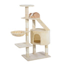 Albero Tiragraffi con Piattaforme Beige 55x40x125 cm 