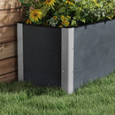 Fioriera da Giardino con Fondo Aperto in Legno Composito e Alluminio 200x50x56 cm Grigio