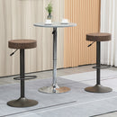 Set 2 Sgabelli Bar 35x36x64-85 cm con Poggiapiedi in Similpelle Marrone