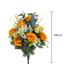 Set 2 Bouquet Artificiale Rose con Mughetti Altezza 43 cm Multicolore