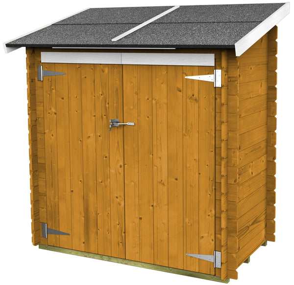 sconto Casetta Box da Giardino per Attrezzi 155x85 cm con Porta Doppia Cieca in Legno Castagno