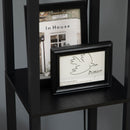 Lampada da Terra a Colonna 26x26x156 cm con 2 Ripiani in MDF e Plastica Nera