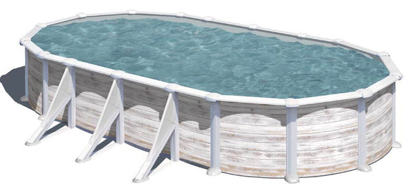 prezzo Piscina Ovale Fuori Terra 730x375xh132 cm in Acciaio e PVC Gre Groenlandia