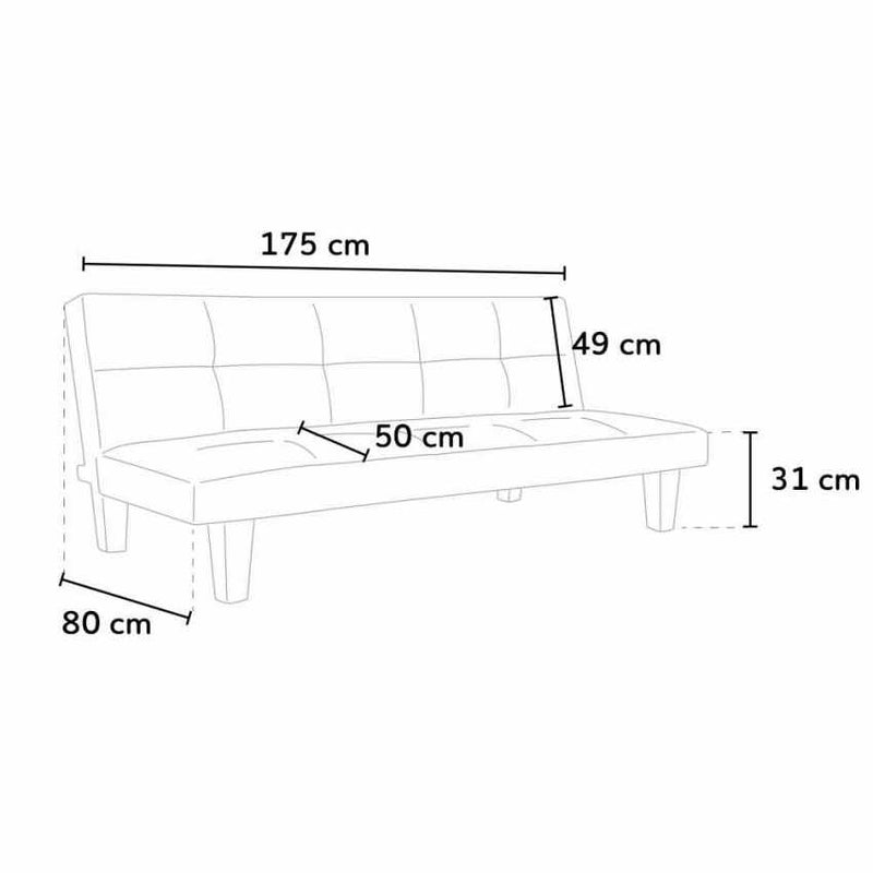 Divano Letto 175x80x69 cm in Similpelle Marrone