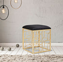 Sgabello Bubbles 38x38x46 cm in Ferro e Spugna e Tessuto Oro e Nero