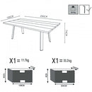 Tavolo Nevis 200x100x74 h cm in Legno Bianco