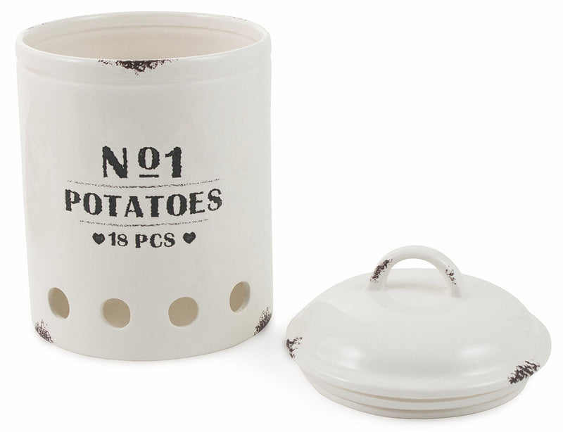 Barattolo Portapatate in Ceramica Villa d'Este Home Tivoli Bianco