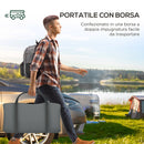 Tenda da Campeggio 4 Posti Impermeabile con Zona Notte e Zona Giorno 460x300x200 cm in Poliestere Verde