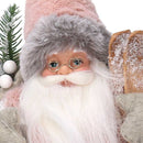 Puntale Babbo Natale tessuto rosa cm Ø22xh30
