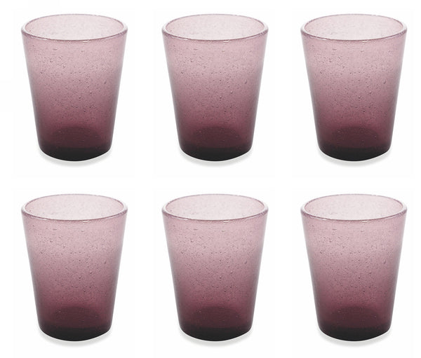 sconto Set 6 Bicchieri Ø8x10 cm in Vetro Villa d'Este Home Tivoli Cancun Rosa