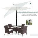 Ombrellone da Giardino Ø2,6 m Palo Ø38 mm in Metallo e Poliestere Bianco Crema