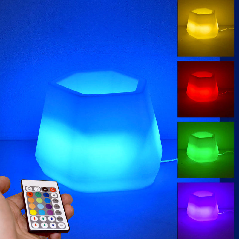 Vaso Luminoso da Giardino a LED 40x35x27 cm in Resina 5W Magnolia Multicolore