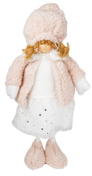 Bambola Natalizia H40 cm in Tessuto Rosa