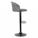 Set 2 Sgabelli 51x44x60/80 cm in Similpelle Base Nera Grigio