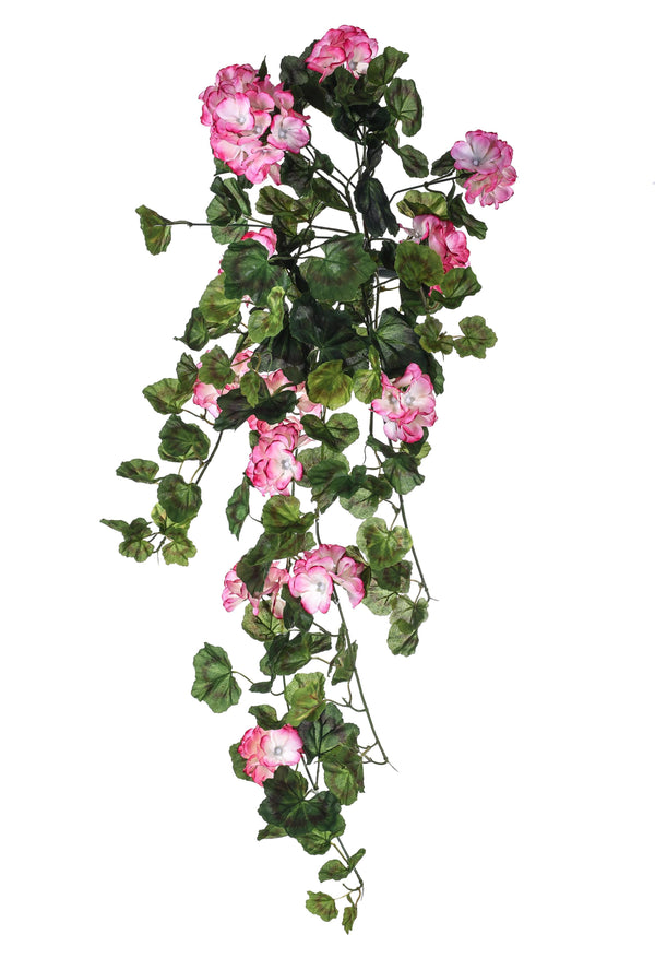 prezzo Set 2 Cespuglio di Geranio Artificiale Pendente Altezza 80 cm Bianco