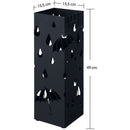 Portaombrelli 15,5x15,5x49 cm con Vaschetta in Metallo Nero