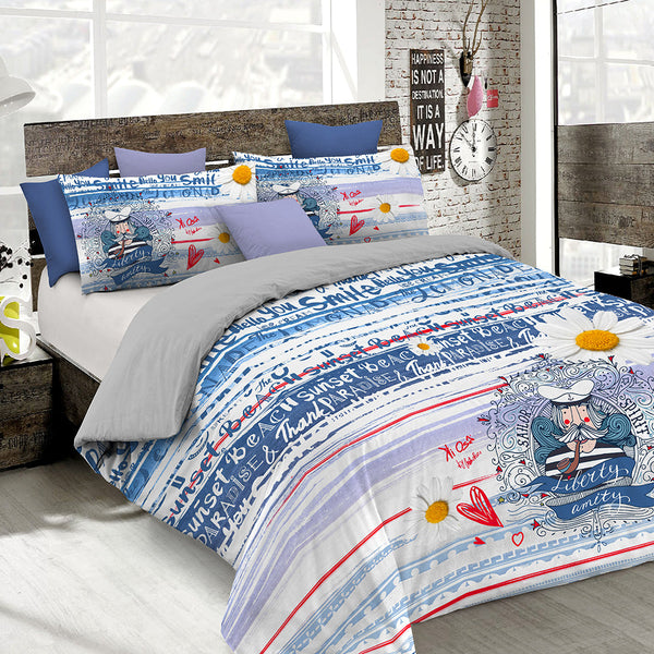 Copripiumino Matrimoniale Stampa sul Sacco e Federe Kio653 online