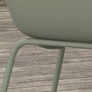 Set 4 Sedie da Giardino Impilabili con Piedini Antiscivolo 59x55x84 cm in PP e Acciaio Verde