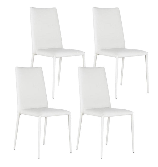 sconto Set 4 Sedie 40x42xH96 cm in Similpelle Cleo Bianco