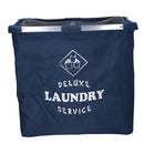 Cesto Portabiancheria in tessuto sacco blu doppio pieghevole cm 54x34,5xh50,5