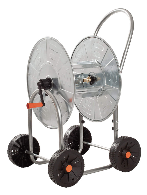 Carrello Avvolgitubo Manuale con Ruote 80 mt Tubo Ø3/4” in Acciaio Zincato Grigio Agrati sconto