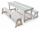 Set Birreria da Giardino Tavolo e 2 Panche in Legno Soriani Bianco