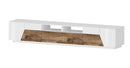 Mobile TV 4 Ante 2 Cassetti 260x43x46 cm Alien Bianco Lucido e Acero Pereira