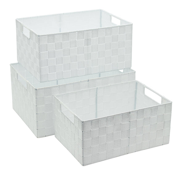 Set 3 Cestini Portatutto con Manici in Polipropilene Bianchi online