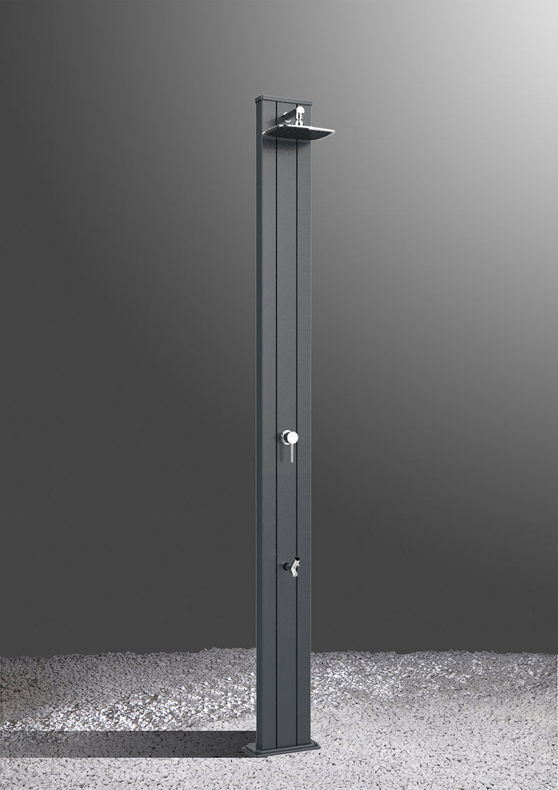 Doccia da Esterno Giardino Miscelatore e Lavapiedi Arkema Spring S Fascia Inox Cherry