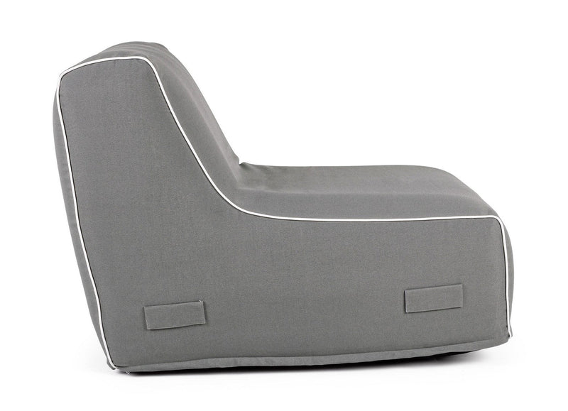 Poltrona Pouf Chaise Lounge Gonfiabile 90x60x70 cm in Poliestere Rihanna Grigio