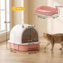Lettiera per Gatti Chiusa 52x40,5x39 cm con Vassoio Estraibile Paletta e Filtro ai Carboni Attivi in Polipropilene Rosa      