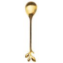 Set di Cucchiaini 6 Pezzi 12x2,5x1,6 cm in Acciaio Inox VdE Tivoli 1996 Luxury Foglie Oro