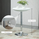 Tavolino da Bar Ø61x76-97 cm in Acciaio e ABS Bianco