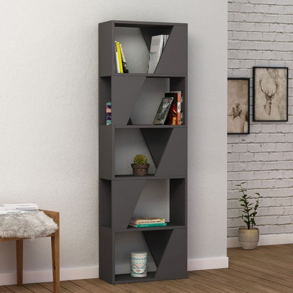 Libreria Frame 54x168 cm 5 ripiani antracite sconto