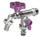 Rubinetto a Sfera Doppio per Fontana da Giardino con Fiore e Leva Colorate Belfer RUB/030 Viola