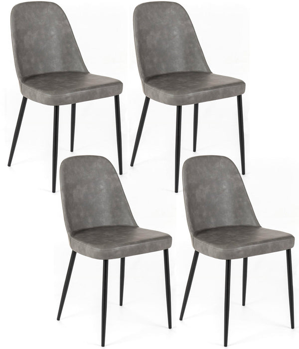 online Set 4 Sedie 52x45xH85 cm in Soft-Touch Tamara Grigio Chiaro