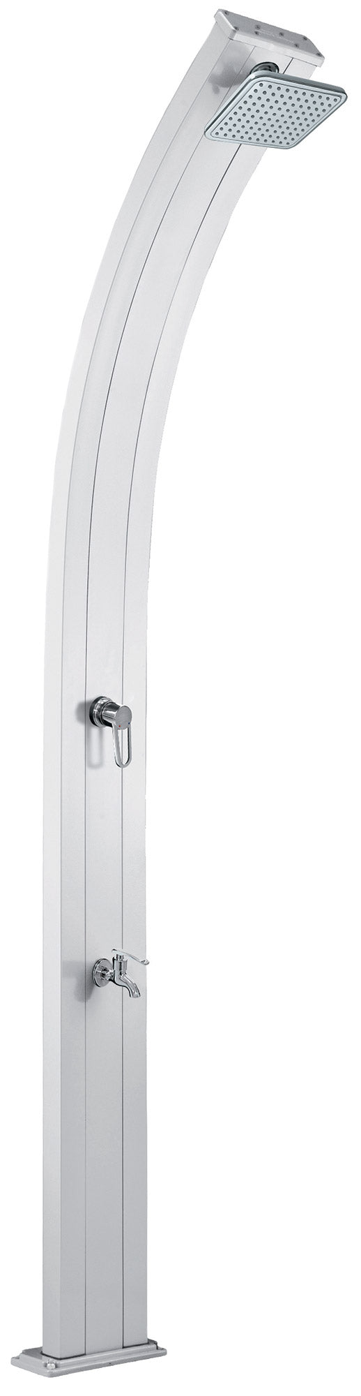 Doccia Solare da Giardino 30L Miscelatore e Lavapiedi Alluminio Metallizzato acquista