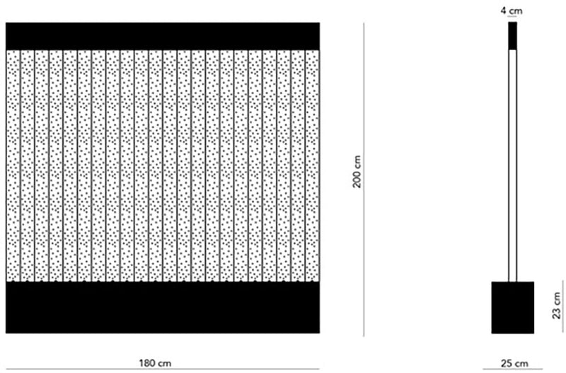 Muro d’Acqua con Bolle Verticali 180x200 cm in Plexiglas con LED Perlage Corallo Gigante