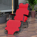 Sedia Sdraio Pieghevole 135x60x89 cm in Tessuto Oxford Rosso