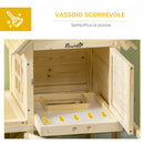 Conigliera per Interno 151,5x106x97 cm 3 Porte e Area Esterna in Legno d'Abete  