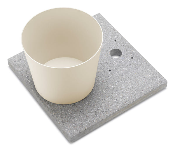 prezzo Base con Vaschetta per Fontane con Ghiera Grande 40x40x5 cm in Cemento Belfer 42/BSE/3 Avorio