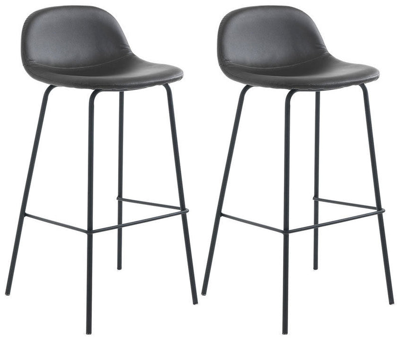 Set 2 Sgabelli 42x43x91,5 cm in Similpelle Marrone