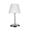 Lampada da tavolo Elva  in metallo e paralume tessuto