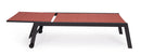 Lettino Prendisole da Esterno 65x200x102-42,5h cm Schienale a 5 Posizioni in Alluminio e Textilene Hilde Antracite e Rosso