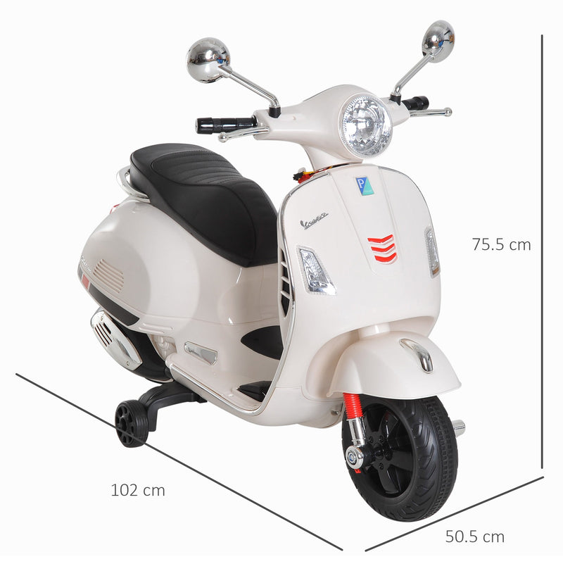 Moto Elettrica per Bambini Piaggio Vespa GTS 6V Bianco  