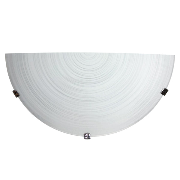 prezzo Applique 1xE27 Ganci Cromo Vetro Lastra Bianco Decorato Spirale E-Energy Gisella