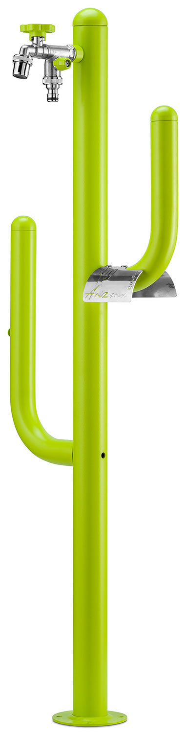 Fontana a Colonna Rubinetto Doppio in Ottone e Porta Tubo Arizona Belfer 42/ARZ Verde Acido