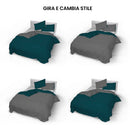 Copripiumino con Sacco e Federe Doubleface Verde Petrolio\/Fumo Varie Misure