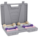 Set 8 Manubri 10 kg Totali con Valigetta Porta Pesi in Metallo PU e Plastica Multicolore Rosa      
