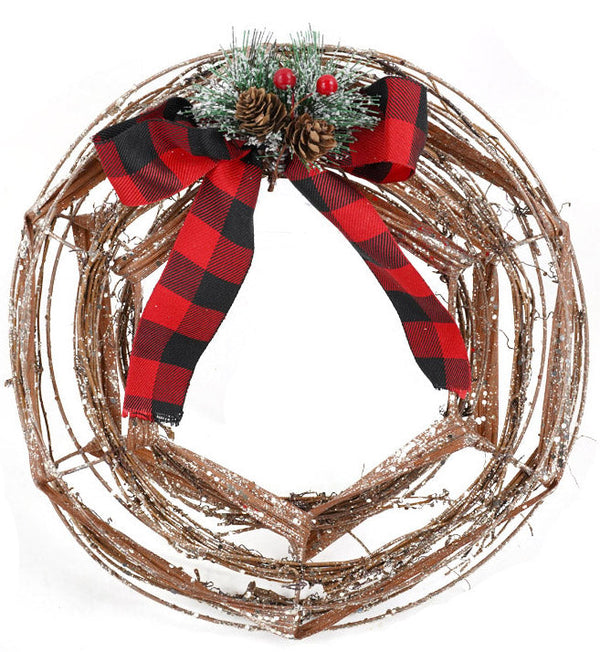 prezzo Corona di Natale Dietroporta Ø30 cm con Nastro e Pic Natalizia